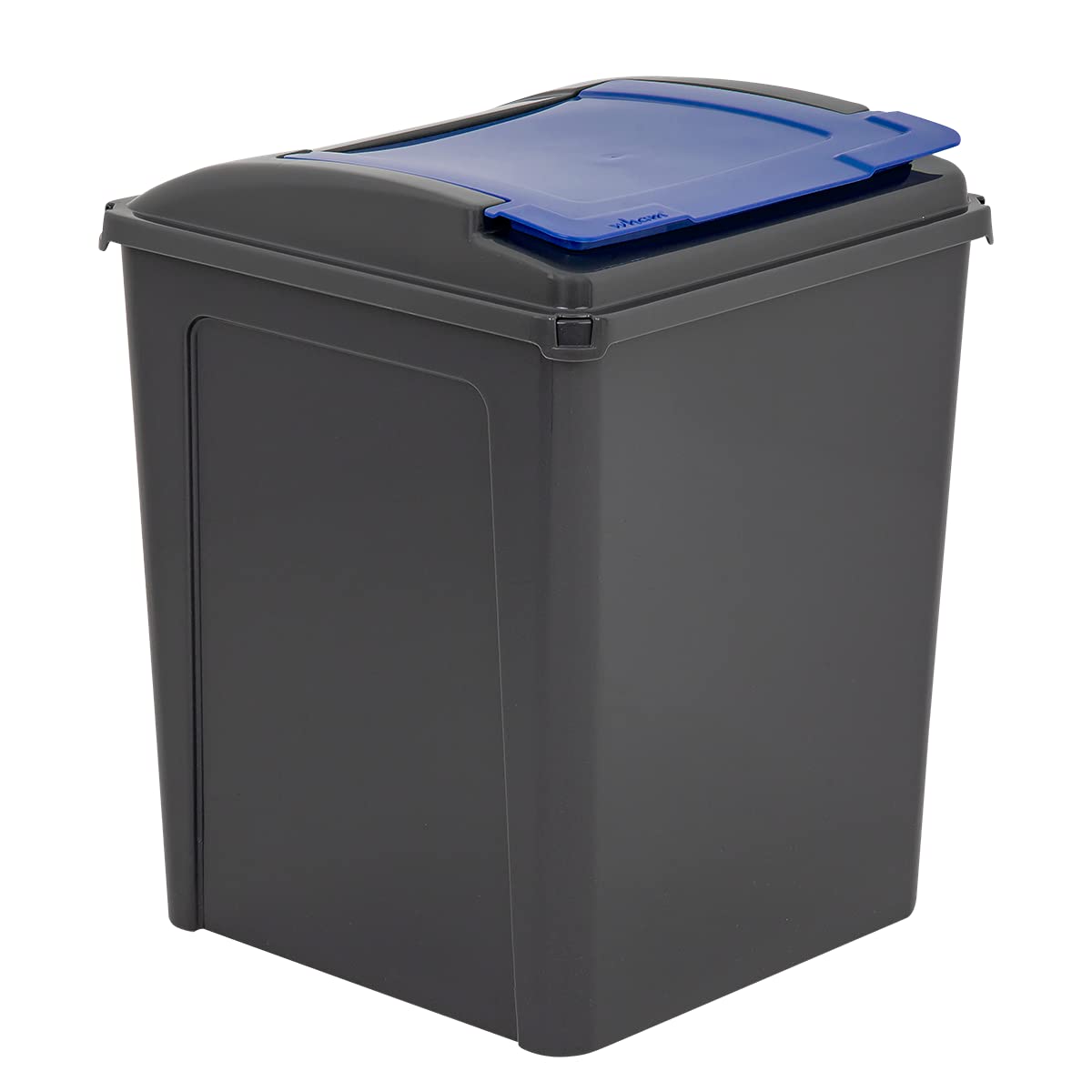 VFM 384290 Recycling Bin with Lid, Grey Blue