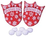 Inflatable Snow Shield Indoor Play Snowball Fight Game Set of 2 Shields 6 Soft Snowballs