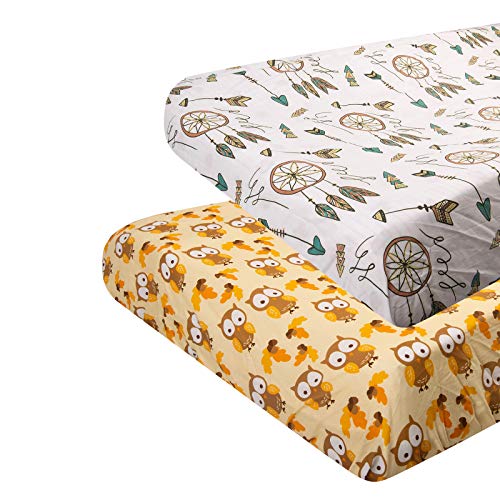 ALVABABY Pack n Play Baby Play Playard Sheets, 2pcs 100 Organic Cotton