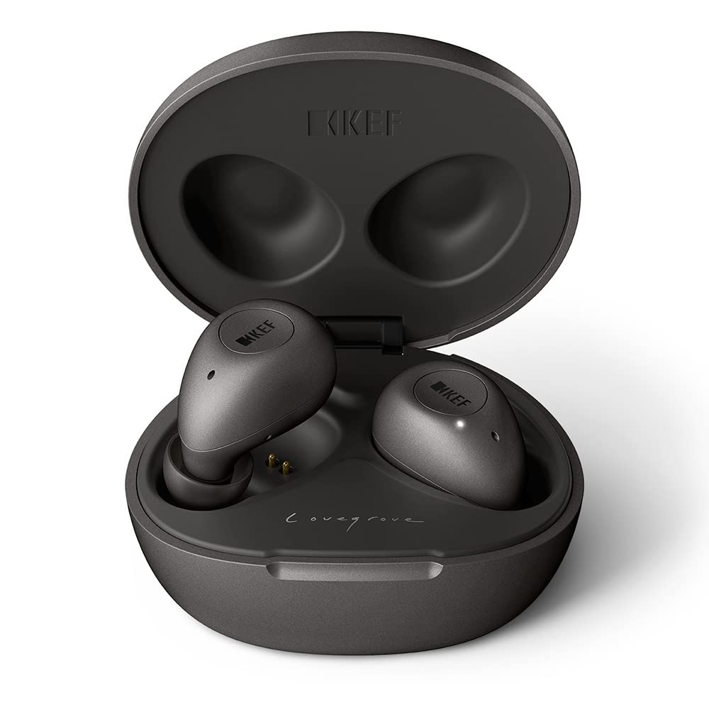 KEF Mu3 Noise Cancelling True Wireless Earphones, Charcoal Grey