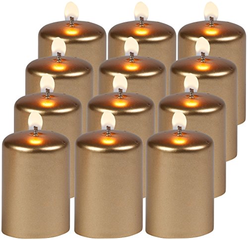 Biedermann & Sons 12 Count Metallic 15-Hour Votive, Gold