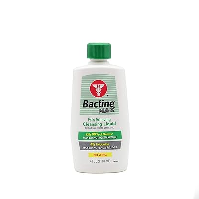 Bactine Max 4 oz Pain Relieving Liquid, Pack of 6