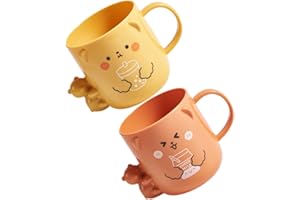 HOHOPETI 2 Pcs Children's Plastic Mug Bathroom Cup Spit Cup Bathroom Brushing Cup Plastic Coffee Cups Coffee Mugs Cute Plastic Cup Unbreakable Student Three-Dimensional
