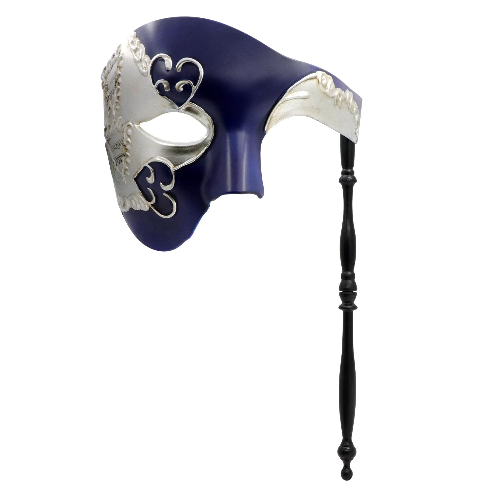 Thmyo Handheld Half Face Mens Phantom Of The Opera Vintage Design Venetian Carnival Masquerade Mask with Holding Stick Party Costume Accessory