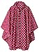 SaphiRose Unisex Rain Poncho Raincoat Hooded for Adults Women with Pockets (Pink Point)