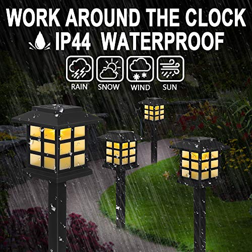 Molbory Solar Pathway Lights Outdoor, 6 Pack Solar Garden Lights Outdoor, Waterproof Solar Powered Garden Lights Landscape for Garden Patio Yard Landscape Pathway and Driveway (Warm White)