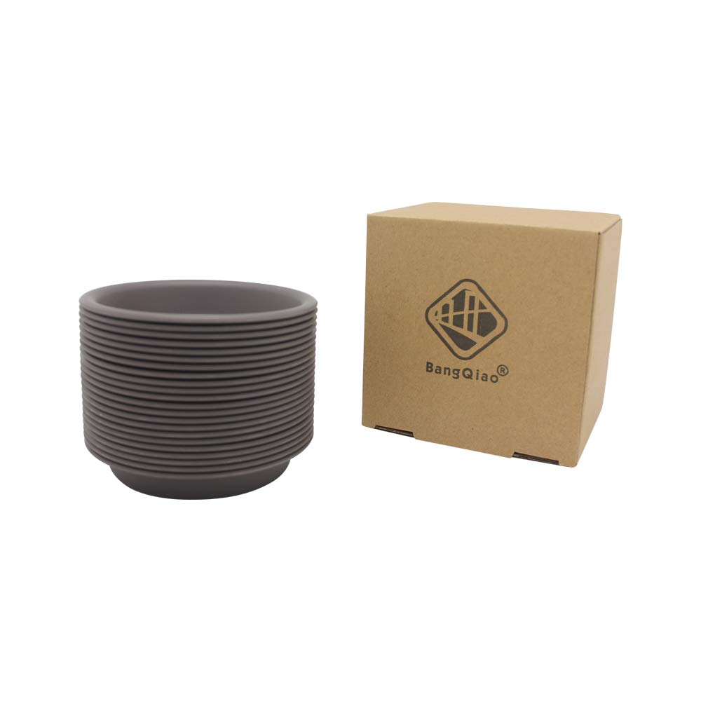 BangQiao 22 Pack 3.55 Inch Plastic Round Plant Pot Saucer Drip Tray for Indoor and Outdoor Plants, Gray