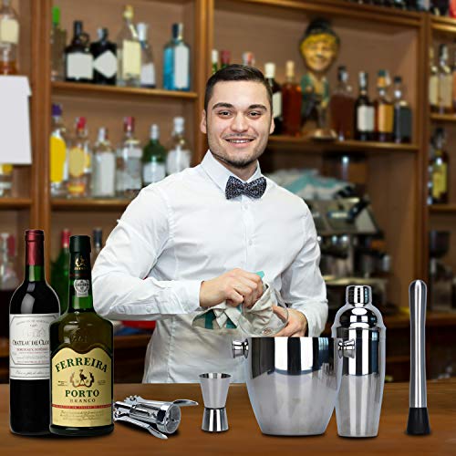 Songway 16-teiliges Cocktail-Shaker-Set aus Edelstahl, Bar-Set beinhaltet 550/750 ml Cobbler Shaker, Eiskübel, Stößel… – Bild 6