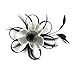 Merya Dress 2 Tone Kentucky Derby Fascinators Church Tea Party Bridal Hat Mesh Cocktail Headwear Feather Hats Black-White