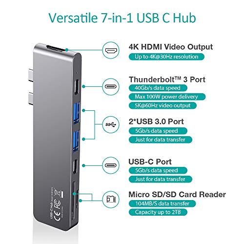 MacBook Pro Adapter, USB C Hub for MacBook Pro 2020, MacBook Air 13