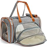 Mr. Peanut's Expandable Airline Approved Soft Sided Pet Carrier, Low Profile Gold Series Tote, Premium Brand Self Locking Zippers, Plush Faux Fleece Bedding with a Sturdy Plywood Base