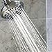 6 Function Adjustable Luxury Shower Head - High Pressure Boosting, Wall Mount, Bathroom Showerhead For Low Flow Showers, 2.5 GPM - Brushed Nickel