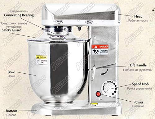 Electric commercial kitchen planetary food mixer blender mixer egg beater milk shaker bread spiral dough mixer machine