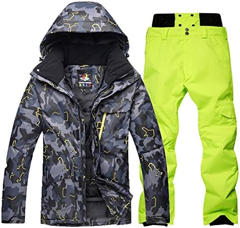 Gski Men's Activewear Set/Ski Jacket with Pants Windproof, Warm, Detachable Cap Skiing/Snowboarding / Winter Sports Poly, Eco-Friendly Polyester Pants/Trousers / Tracksuit/Top Ski Wear