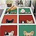 Cotton Linen Placemats, YIFAN Set of 6 Cute Dog Cat Pattern Dining Table Mats for Kitchen