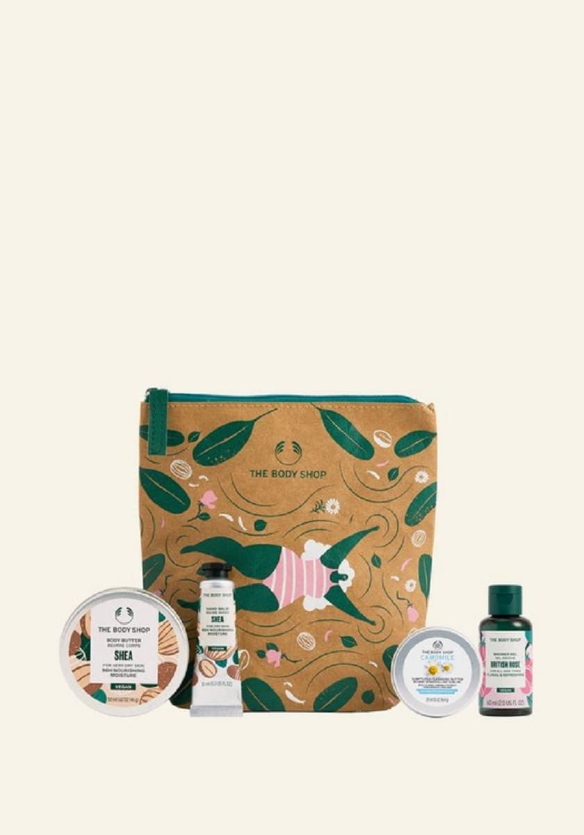 The Body Shop Travel Mini Gift Set Shea Rose Camomile 4 Piece set