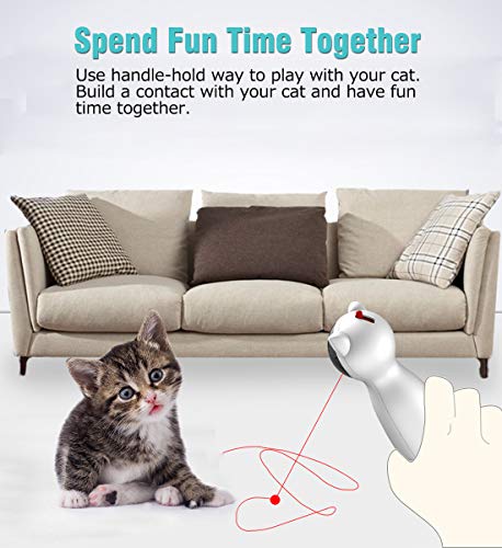 POWERbeast Laser Cat Toys Interactive - Pet Laser Pointer for Cats/Dogs with Automatic Rotating,Auto Shutdown/Startup for Catch and Training,5 Adjustable Rotating Height/Range,Cat Exercise Toys