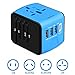 [Upgraded] Universal Travel Adapter International Power Adapters European Adapter, 3 USB & Type C Charger, All in One Adapter Wall Charger for US UK AUS EU Asia Phone/Laptop 150+Countries, Blue