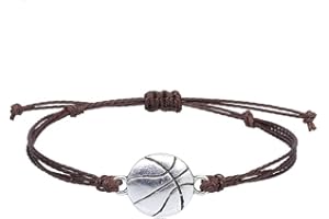 YOCOYEE Football Volleyball Baseball Rugby Basketball Bracelet Waterproof Wax Thread Woven Adjustable Rope Bracelets for Women Men Sport Fans Jewelry
