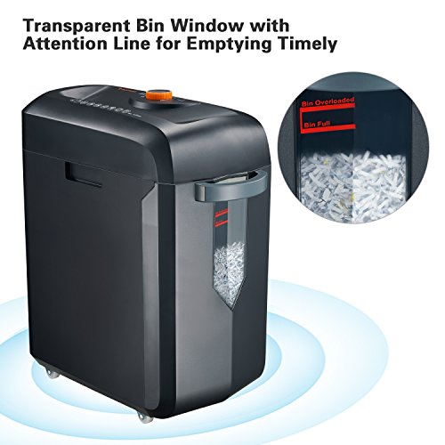 image for Bonsaii Desk-Side C118-C 14-Sheet Cross-Cut Heavy Duty Paper and Credi