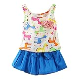 LittleSpring Little Girls' Shorts Set Animal Printing Flower