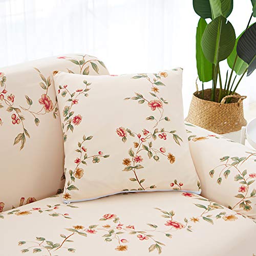Jaoul All Cover Printing Elegant Floral High Stretch Sofa Slipcover Furniture Protector for 3 seat Cushion Couch with Two Pillow Cases, Flower Vine, Sofa-3 Seater