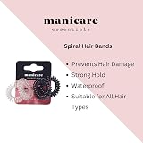Manicare 4 Spiral Hair Bands Black Clear Traceless Crease Free Coil Bands view 2
