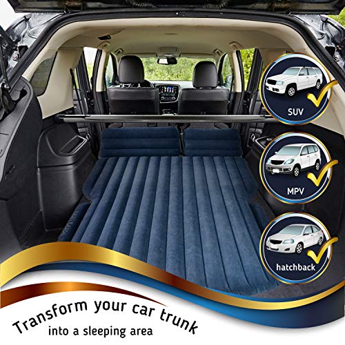 RikkiTikki SUV Air Mattress Inflatable Car Mattress with Pump and Suitcase Car Mattress SUV