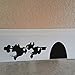 BATTOO A Cat Waiting for Mouse Beside Mouse Hole Wall Decal Cute Wall Art Sticker(9