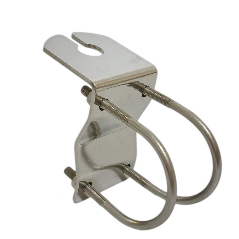 UngSung Antenna Crossbar Clamp Mount Bracket L Type with U Bolts Accepted SO-239, 3/8" x24 CB Stud, N Connector for Amateur Ham, CB, Mobile Antenna or Lights, Flag Mounting to Vehicle BullBar Bumper