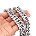 Loveshine Customized Handmade Mens Necklace Silver Stainless Steel 16MM Cuban Link Curb Chain