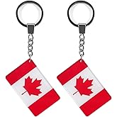 QQSD Canada Flag Keychain Canadian Key Ring, 2 Pack