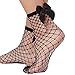 Oksale 1 Pair Womens Summer Ruffle Fishnet Ankle High Socks Mesh Lace Fish Net Short Socks (Black)