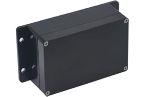 Raculety Project Box IP65 Waterproof Junction Box ABS Plastic Black Electrical Boxes DIY Electronic Project Case Power Enclosure with Fixed Ear, Black 6.22 x3.54 x2.36 inch