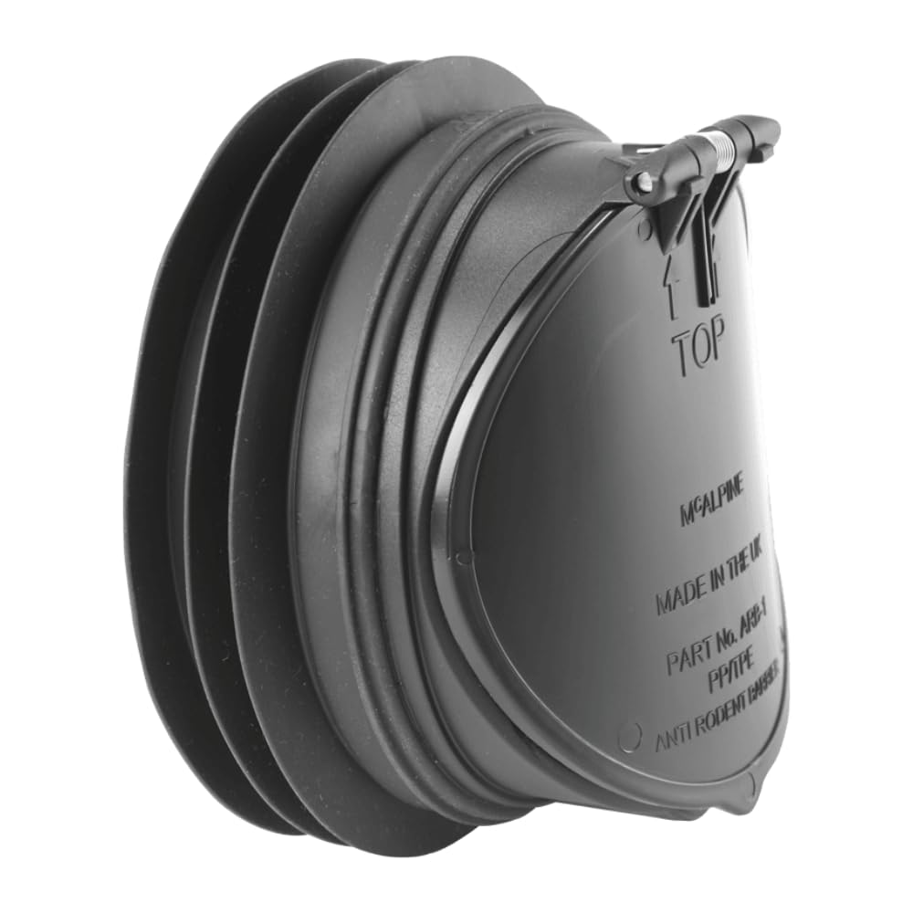 McAlpine ARB-1 Anti Cross-Flow and Rodent Barrier Valve, Black