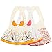 EGOFLEX 3-Pack Premium Baby Bibs Dress - Feeding, Teething Drool Burp Cloths Waterproof for Baby Girls and Toddlers with Adjustable Snap