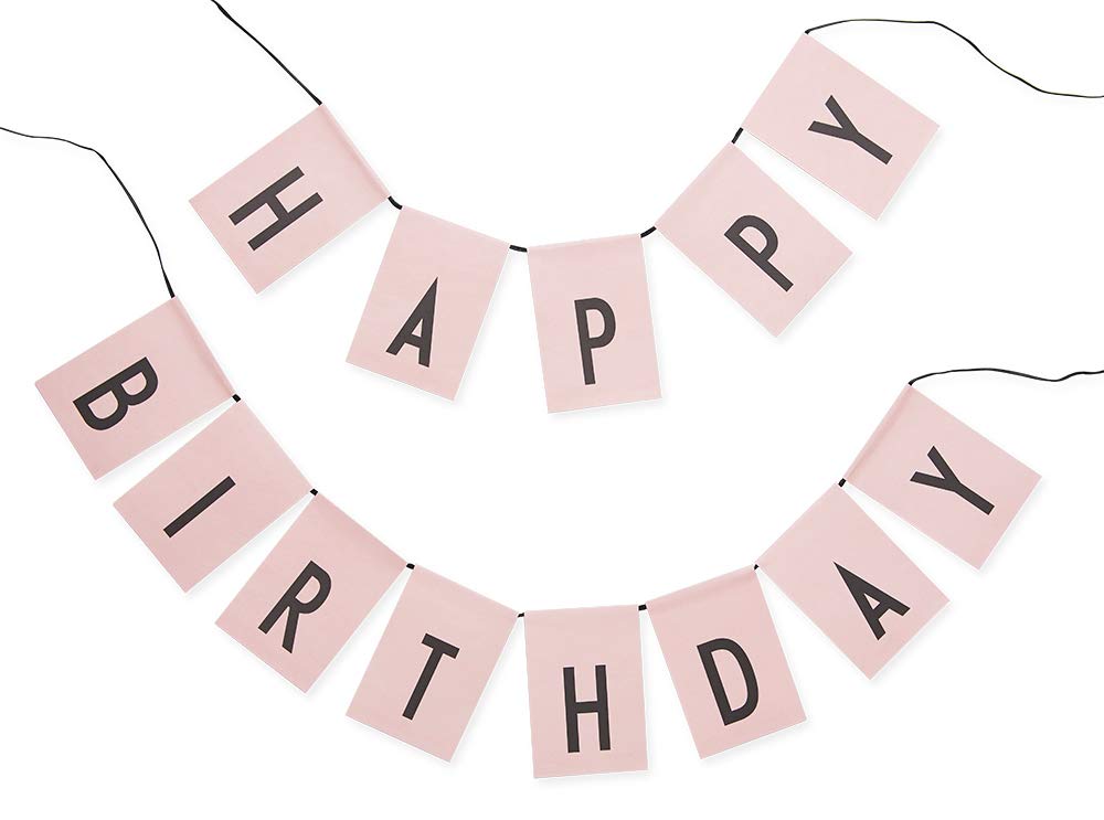 Design Letters Happy Birthday/Surprise Party Reversible Bunting – Reusable (Pink)