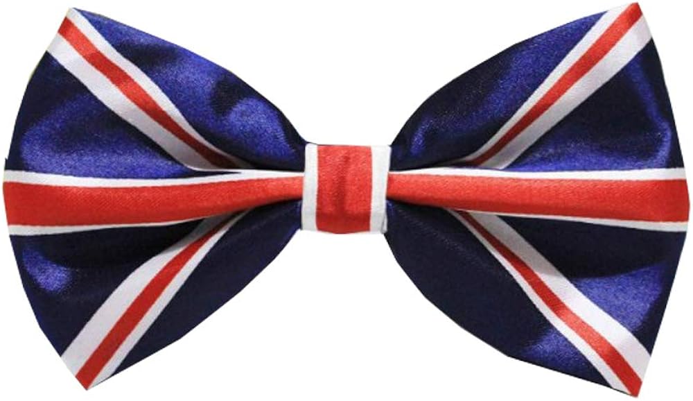D&L Menswear Men's PreTied Union Jack Bow Tie Adjustable Neck British