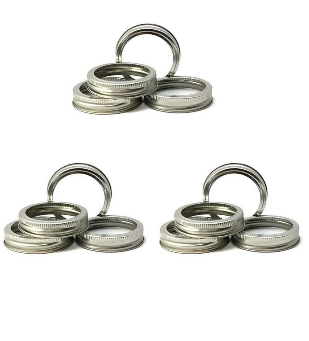 Photo 1 of 12 Regular Mouth Replacement Rings or Tops Durable & Rustproof Tinplate Metal Bands/Rings for Mason Jar, Jar, Canning Jars,Storage
