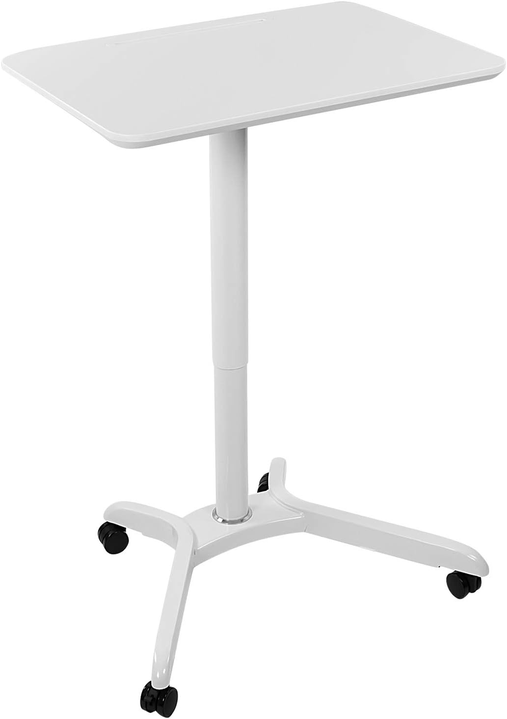 Mount-It! Standing Mobile Laptop Cart, Sit Stand Rolling Desk with Height Adjustable 31.1" x 20.5" Platform, Supports up to 17.6 lbs, White : Office Products