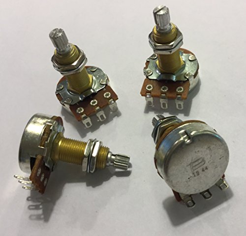 Bourns 500K LONG Split Shaft Audio Taper Low Friction Potentiometers Set of Four (4X) w/ Pair of .022uf@400v Orange Drop Capacitors