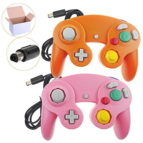 image for Poulep 2 Packs Classic Wired Gamepad Controllers for Wii Game Cube Gam