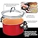 Red Copper Better Pasta Pot by BulbHead, Locking Handles and Straining Lid