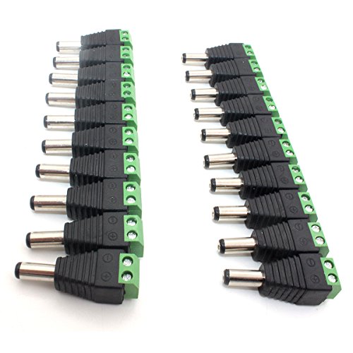 ZRAMO 20 Pcs Q9 Screw Terminal Camera Video BNC Male Balun Adapter Connector for Coax CAT5 CCTV Security Camera