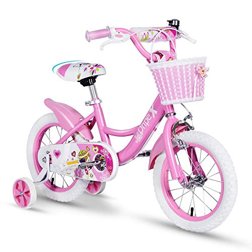 Dripex Girls Bike with Training Wheels for 12 14 16 18 inch Kids
