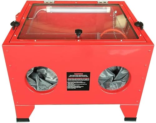 25 Gallon Sand Blast Cabinet – 40-80 PSI, 5 CFM, With Viewing Window & 4 Nozzles