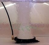 PREMIUM GRADE 4 Inch Round White Air Stone Bubbler Diffuser • Suction cups + 90 degree metal inlet to prevent kinks! Aquaponics • Hydroponics • Ponds • Aquariums