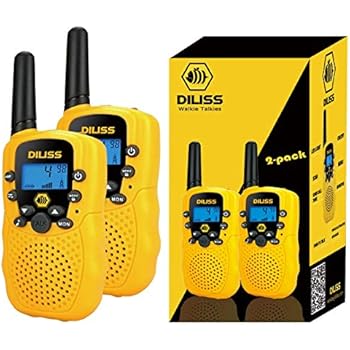 Walkie Talkies for Kids, 22 Channels FRS/GMRS Uhf Two Way Radios 4 Mile Handheld Mini Kids Walkie Talkies for Kids Best Gifts Kids Toys Built in Flashlight 2 Pack - Yellow
