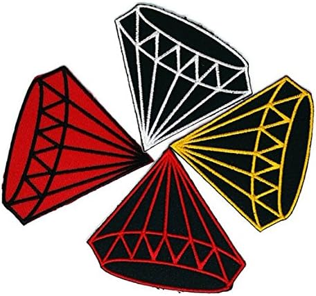 4 of Cute Daimond Patch Embroidered DIY Patches Cute Applique Sew Iron on Kids Craft Patch for Bags Jackets Jeans Clothes
