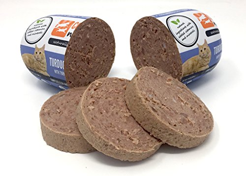 CountryPet Naturals Pasteurized Frozen Cat Food, 1.5 lbs, Turkey Duck and Chicken Recipe, 16 Rolls (24 lbs Total), Made in New Zealand